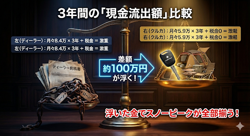 デリカD5 維持費 月々 ディーラー見積もり 比較 クルカ 安い理由